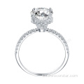 Nuevo diseño blanco moissanite diamante anillo compromiso